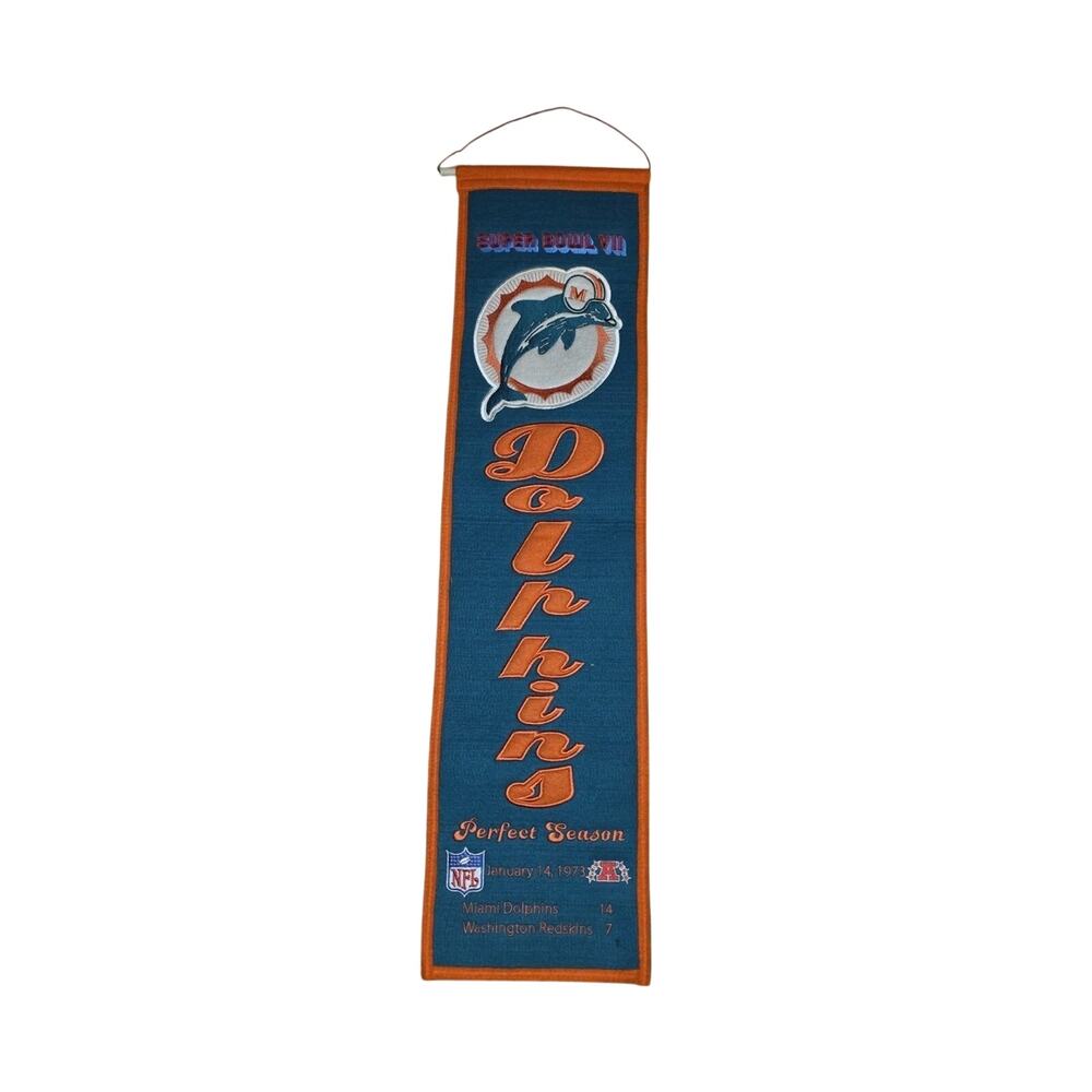 Vtg Miami Dolphins NFL Super Bowl VII Champions Winning Streak Heritage Banner